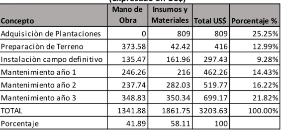 Cuadro 7 : Costo de Producciòn y Flujo de Caja para 01 ha. 