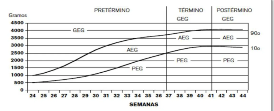 Figura 1. Peso y edad Gestacional. (Fuente: Ministerio de Salud Pública (2011)). 