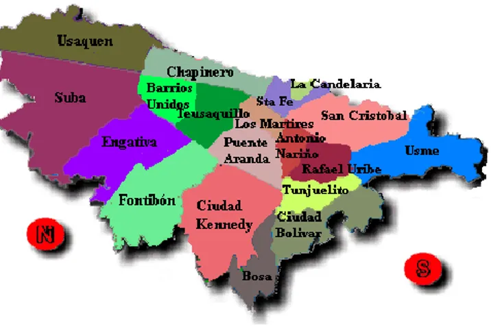 Figura 8Distribución de localidades de Bogotá (SAS, 2017) 