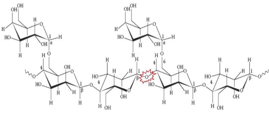 Figura 1-9: Estructura química de la goma guar 