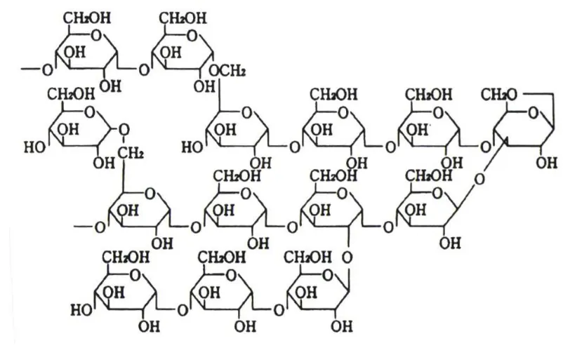 Figura 1-10: Estructura de la maltodextrina resistente a la digestión 