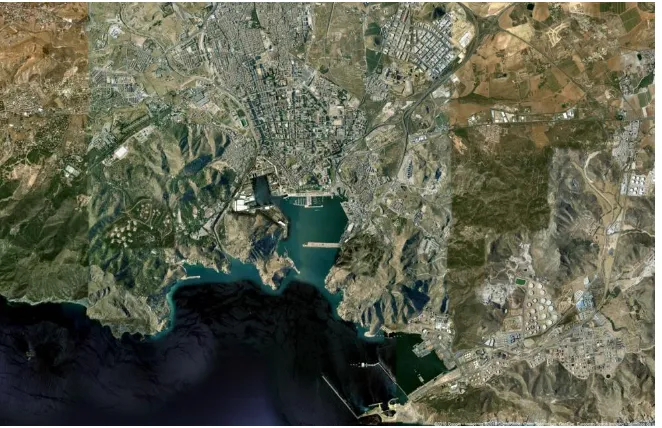 Figura IV.1. Foto satélite en la que se muestra la orografía de Cartagena (Google Maps) 