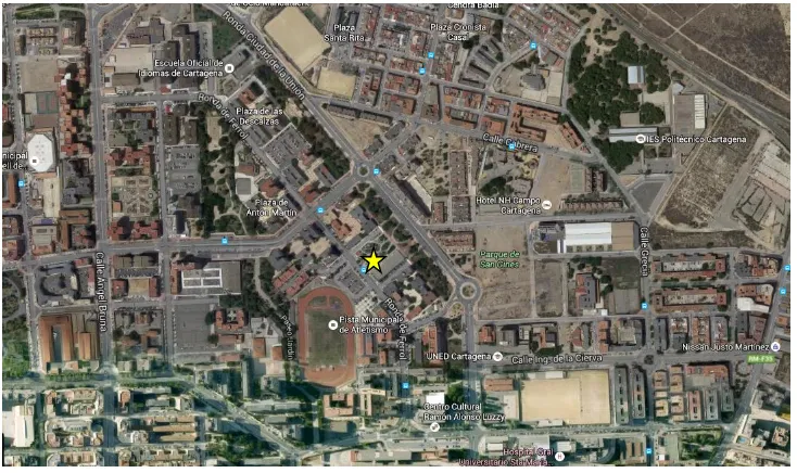 Figura IV.11. Imagen de satélite (Google Maps) con la ubicación de la Estación de 