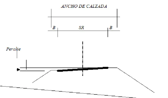 Figura 8. Sección transversal típica en terraple y curva 