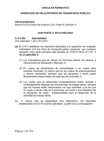 Circular Normativa OperaciÓn De HelicÓpteros De Transporte PÚblico