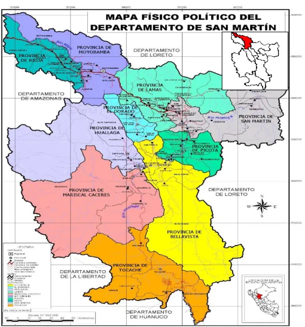 Figura 2: Mapa del departamento de San Martin 