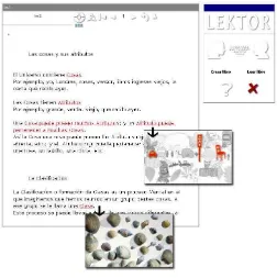 fig 11. Interfaz del libro electrónico Lm2 que explora las palabras marcadas: atributo y clase.