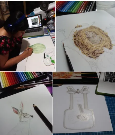 Ilustración análoga de una cactacéa