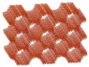 Figure 1.21 Representation of the hexagonal structure of the MCM-41. 