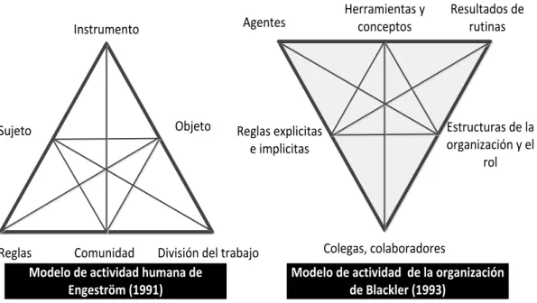 Figura 2. Actividad humana y modelos de actividad de la organización