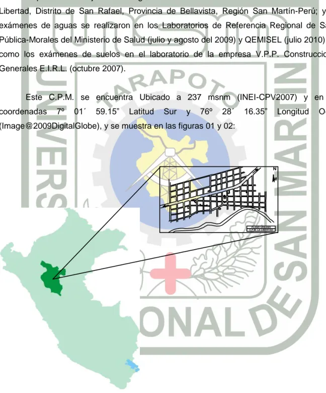 Figura 01:  Mapa de ubicación de la zona en estudio  Fuente     :      Wiki Sumaq Perú (2008) 