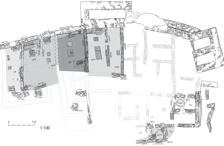 Figura 4.8: Planta general del jaciment a la fase 2a (450-300 aC). Dibuix: GRACPE