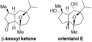 Figure 
  9. 
  Structures 
  of 
  β-­‐kessyl 
  ketone 
  and 
  orientalol 
  E 
  