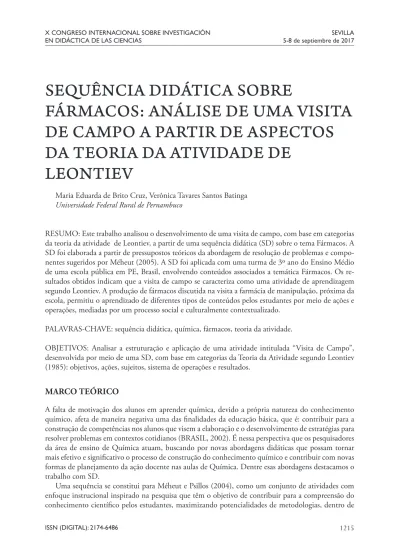 Sequência Didática Sobre Fármacos Análise De Uma Visita De Campo A