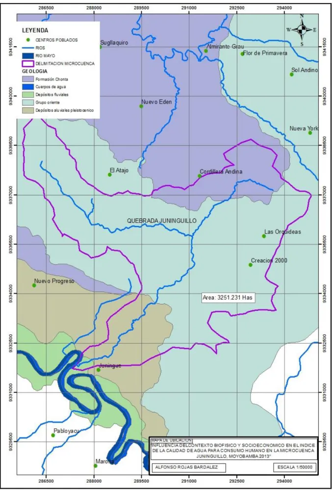 Figura 11: Mapa geológico de la microcuenca Juninguillo 