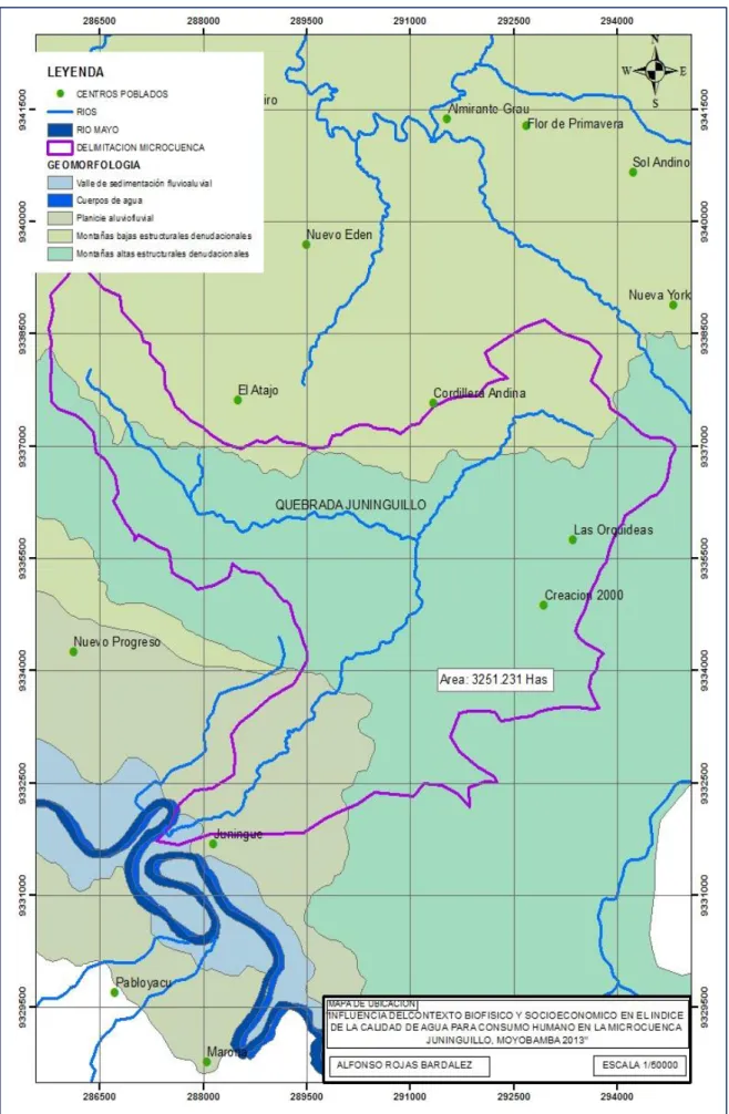 Figura 12: Mapa geomorfológico de la microcuenca Juninguillo 