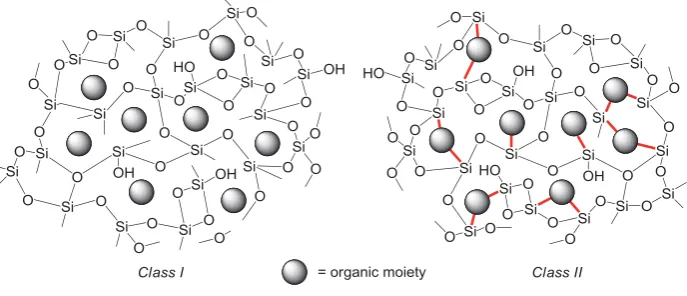 Figure 1.1. Hybrid silica material classification.