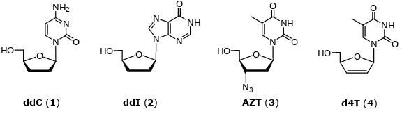 Figure 1. Examples of dideoxynucleosides. 