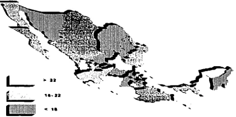 Fig. 3. Mortalidad por cáncer cérvico uterino, según entidad federativa. México 2000 