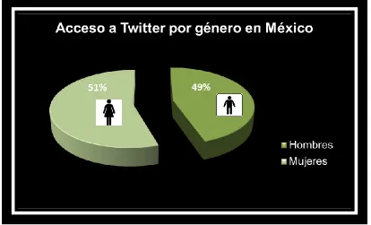 Figura 13.  Acceso a Twitter en México por edad,  Juárez (2012) 