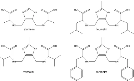 Fig. 1.7: Ligantes “abierto” sintetizados a partir de bisimidazol. 