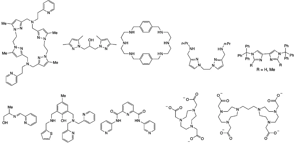 Fig. 1.17: Ligantes utilizados en la polimerización de DMP. 