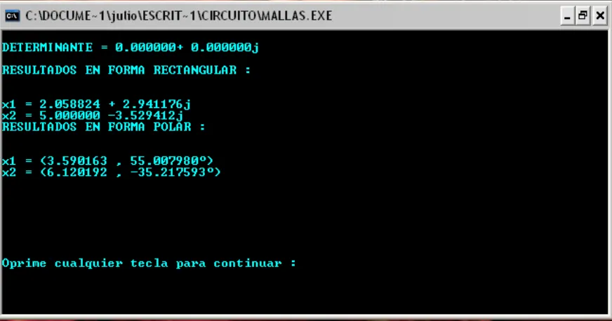 Figura 2.7. Circuito analizado con Kirchhoff 