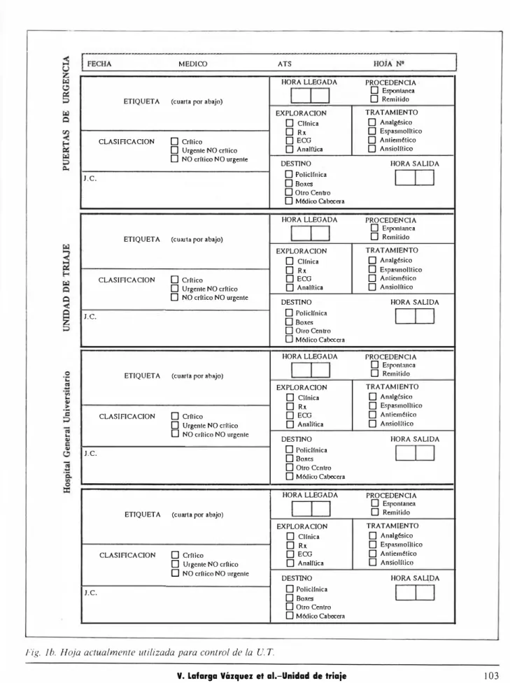 Fig.  lb.  Hoja  actualmente  Ulilizada  para  control  de  la  U. T. 