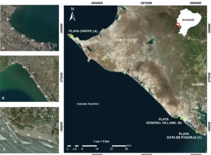 Figura  1.  Mapa  del  área  de  estudio  y  ubicación  de  las  localidades  y  estaciones de muestreos