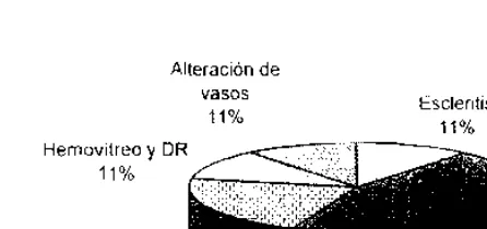 Fig.4 Alteraciones encontradas en el fondo de ojo de los pacientes en estudio 