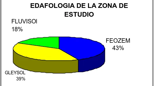 Cuadro 4.2.1. Edafología de la zona de estudio, donde se  muestra los tres tipos de suelo que presentan en la zona