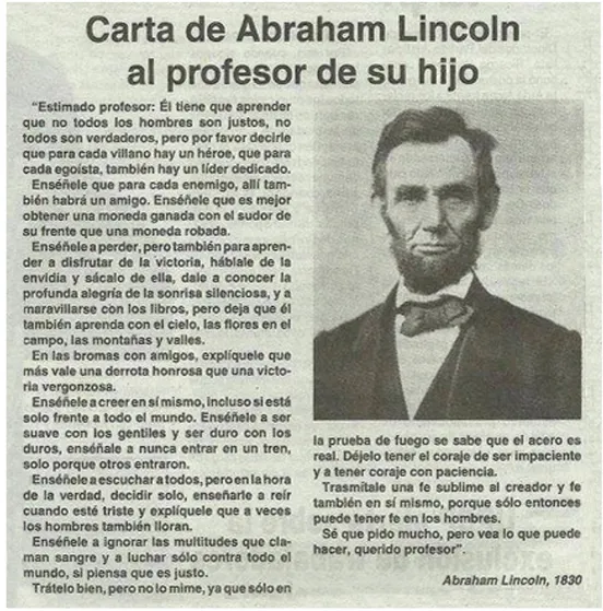 FIGURA 1: “Carta de Abraham Lincoln”                                                          