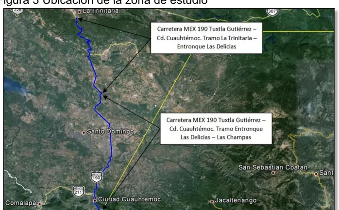 Figura 3 Ubicación de la zona de estudio 
