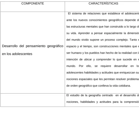 Cuadro 1.5 Componentes del enfoque