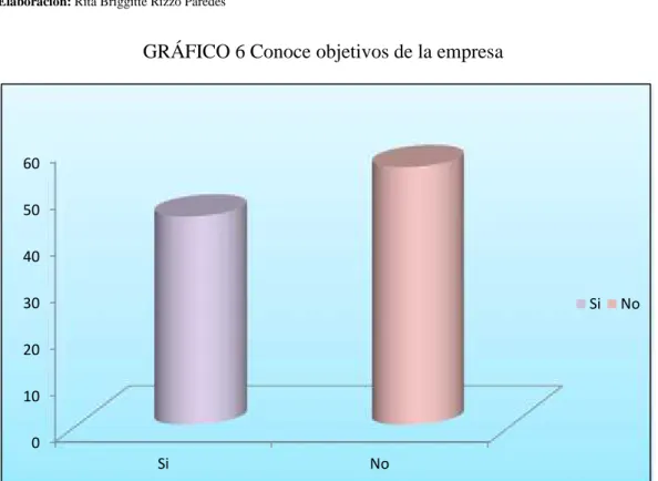 GRÁFICO 6 Conoce objetivos de la empresa