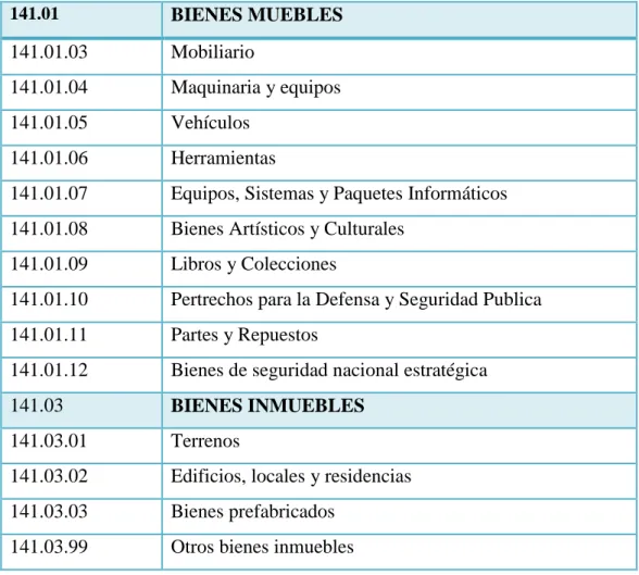 Cuadro 3 Clasificación de bienes de larga duración 