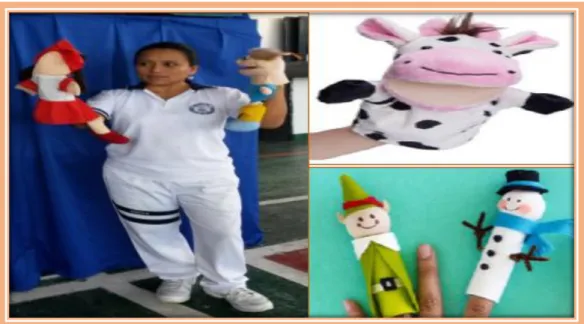 Illustration 5: Puppets pulled over hands 