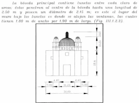 Fig. 111.1.2.2 Planta cubierta de iglesia en cruz latina (m). 