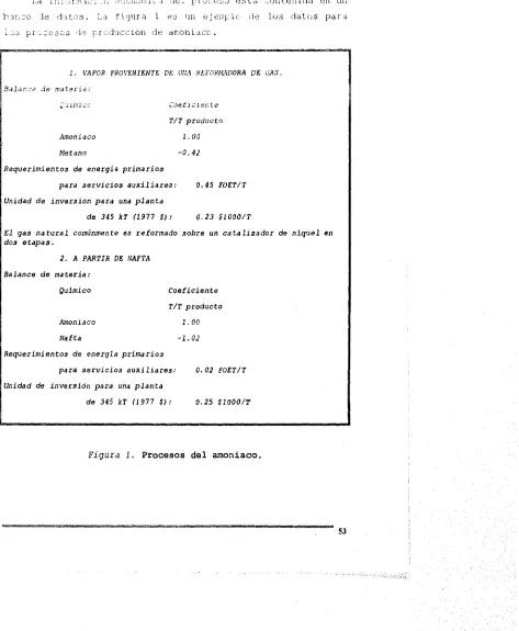 Figura 1. Procesos del amoniaco. 