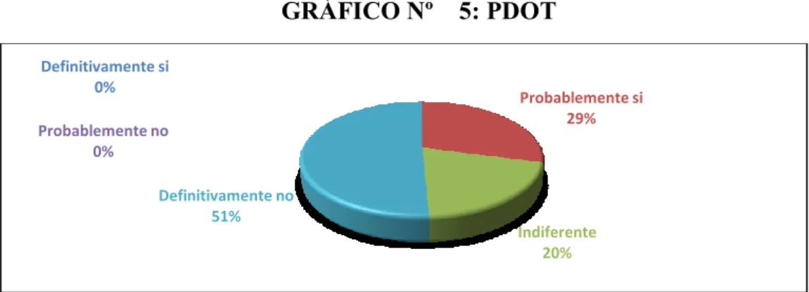 GRÁFICO Nº    5: PDOT 