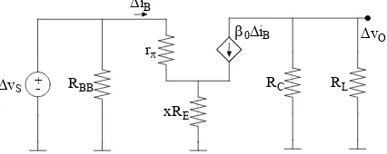 Figura 7. Circuito incremental en pequeña señal de amplificador 