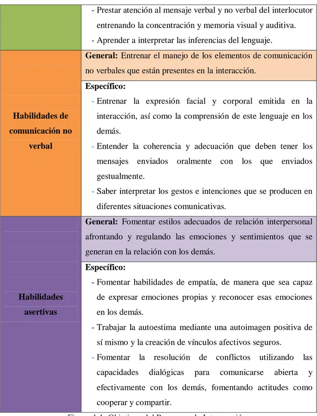 Figura 1.1. Objetivos del Programa de Intervención. 