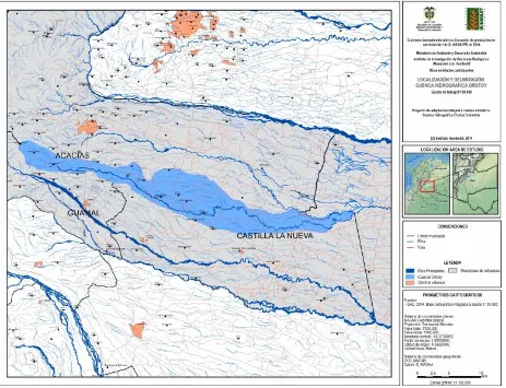 Figura 2. Localización y delimitación cuenca hidrográfica Orotoy. Adaptado de “Fortalecimiento de las capacidades 