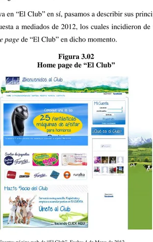 Figura 3.02  Home page de “El Club” 