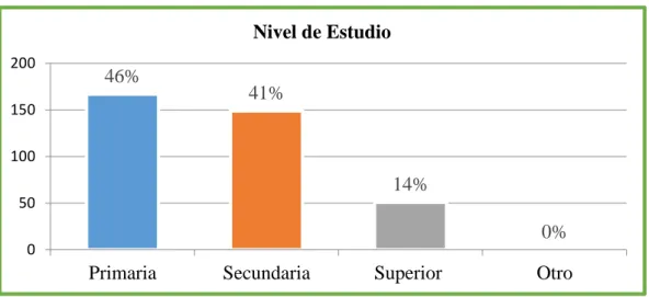 GRÁFICO 4: Nivel de estudio de los pobladores 