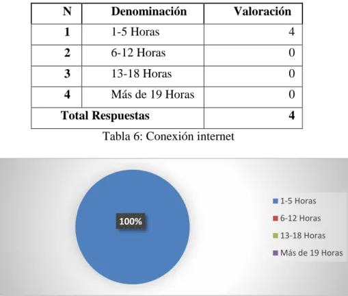 Tabla 6: Conexión internet 