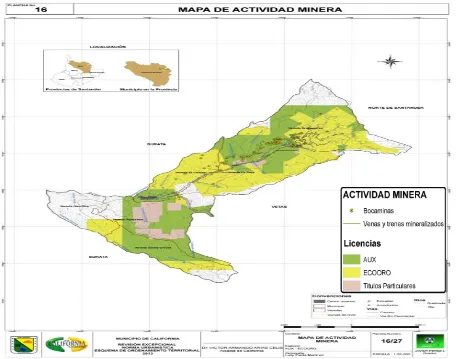 Figura 8. Mapa de actividad minera en California. 