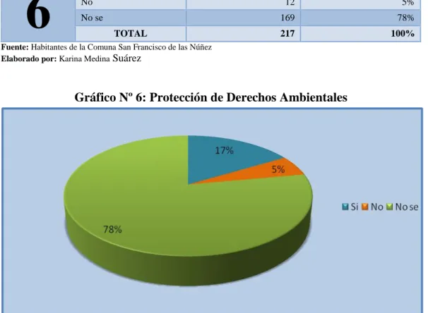 Gráfico Nº 6: Protección de Derechos Ambientales 