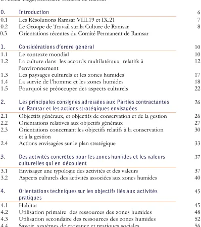 Table des matières  