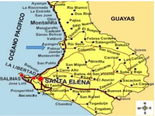 Illustration 1: Map of Palmar Commune, Province of Santa Elena  Source: Google images 